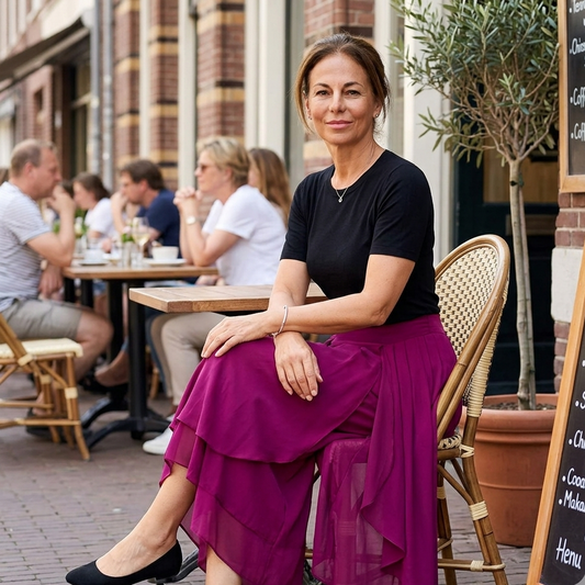 Patrizia Curci™ Pantaloni in chiffon a vita alta per un'eleganza senza sforzo