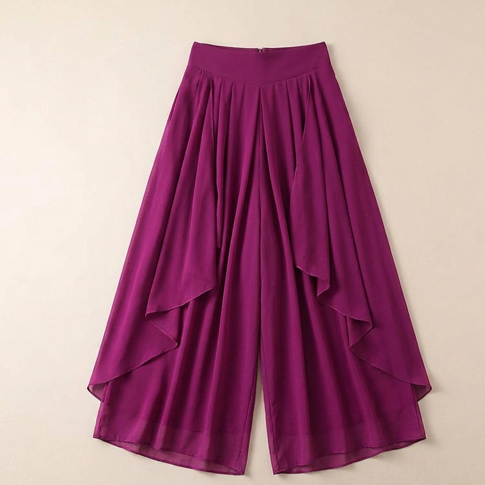 Patrizia Curci™ Pantaloni in chiffon a vita alta per un'eleganza senza sforzo