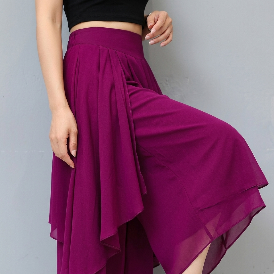 Patrizia Curci™ Pantaloni in chiffon a vita alta per un'eleganza senza sforzo