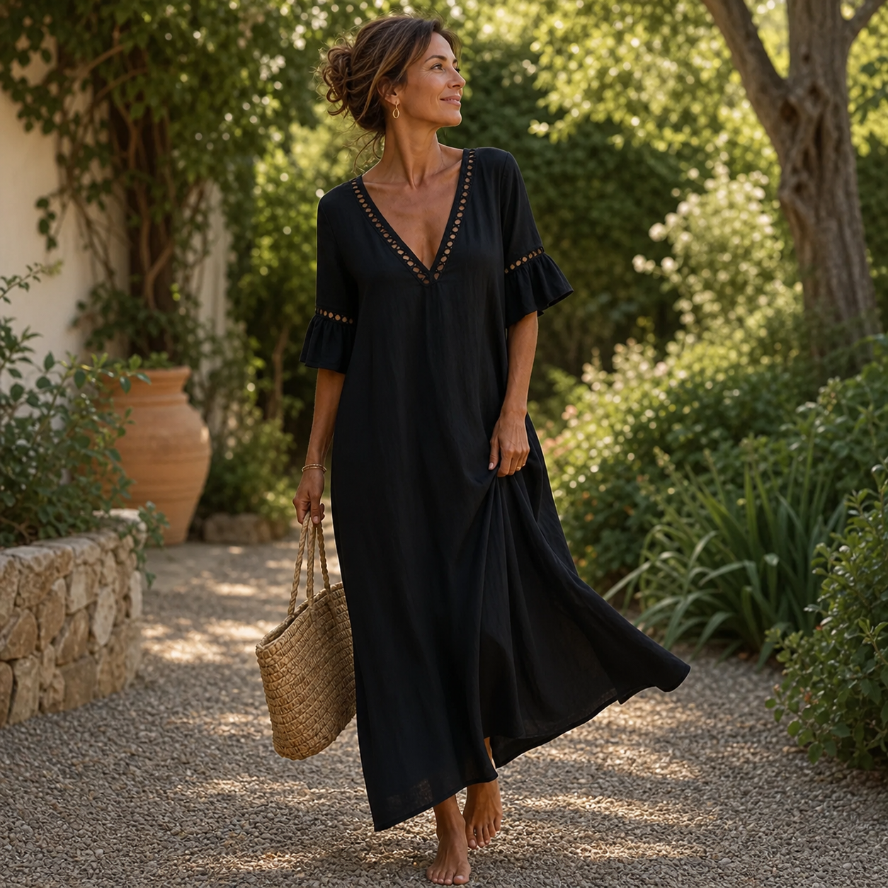 Patrizia Vivarini™ Vestito fluido con scollo a V per le giornate calde