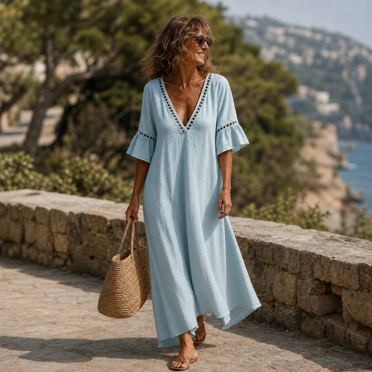 Patrizia Vivarini™ Vestito fluido con scollo a V per le giornate calde