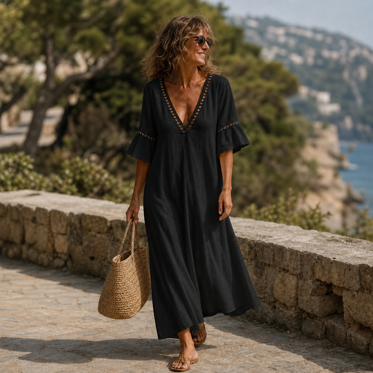 Patrizia Vivarini™ Vestito fluido con scollo a V per le giornate calde