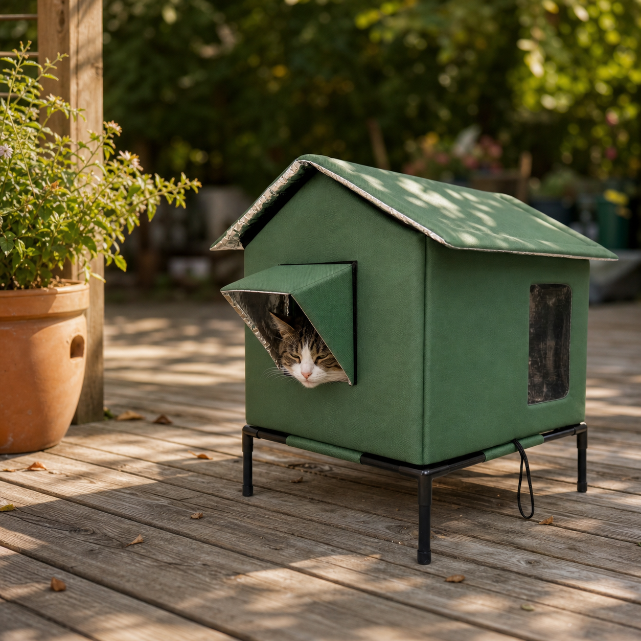 PawNest™ Cuccia sopraelevata impermeabile per gatti, perfetta per gli inverni più freddi