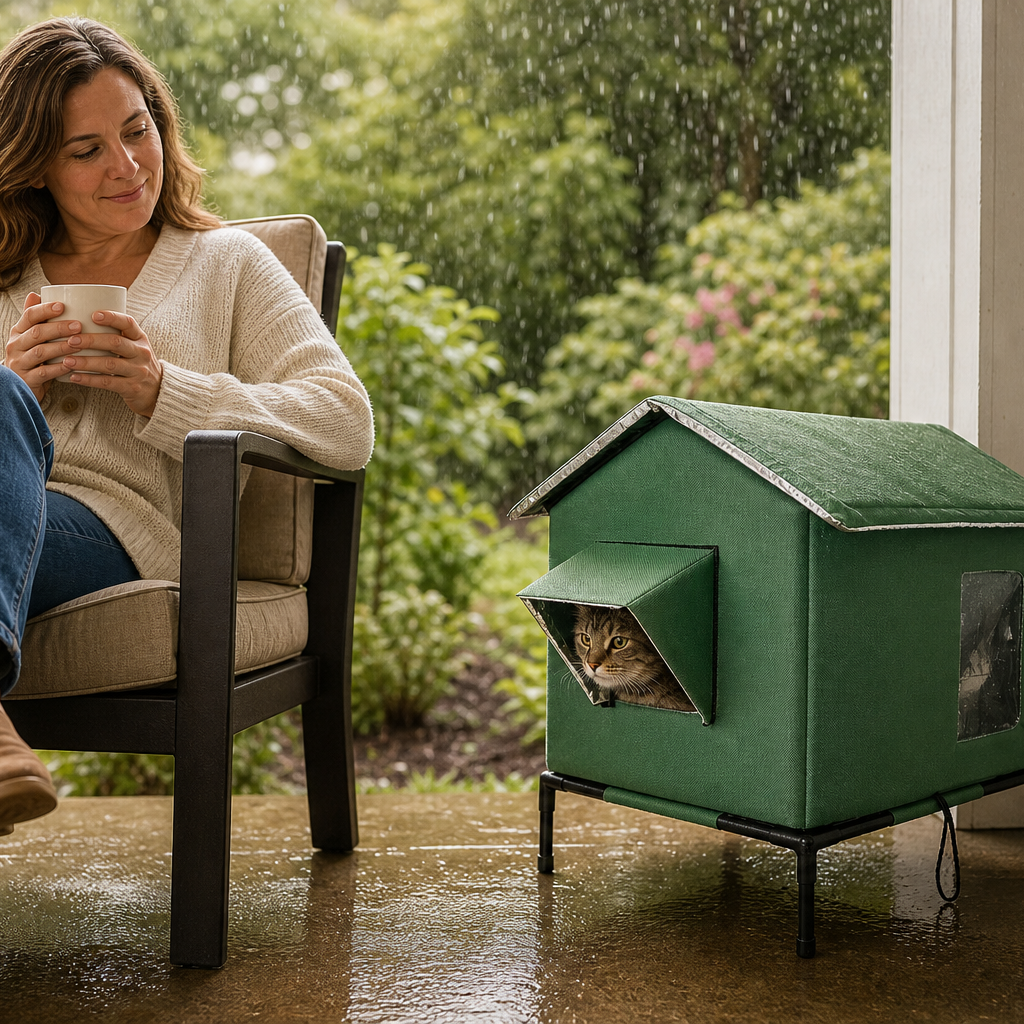 PawNest™ Cuccia sopraelevata impermeabile per gatti, perfetta per gli inverni più freddi