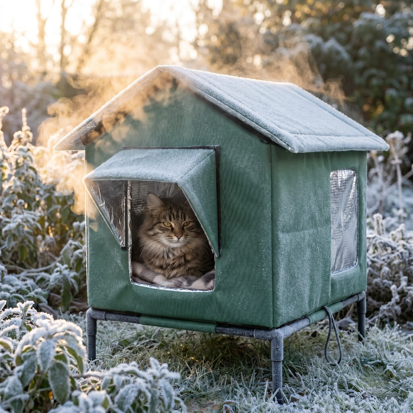 PawNest™ Cuccia sopraelevata impermeabile per gatti, perfetta per gli inverni più freddi