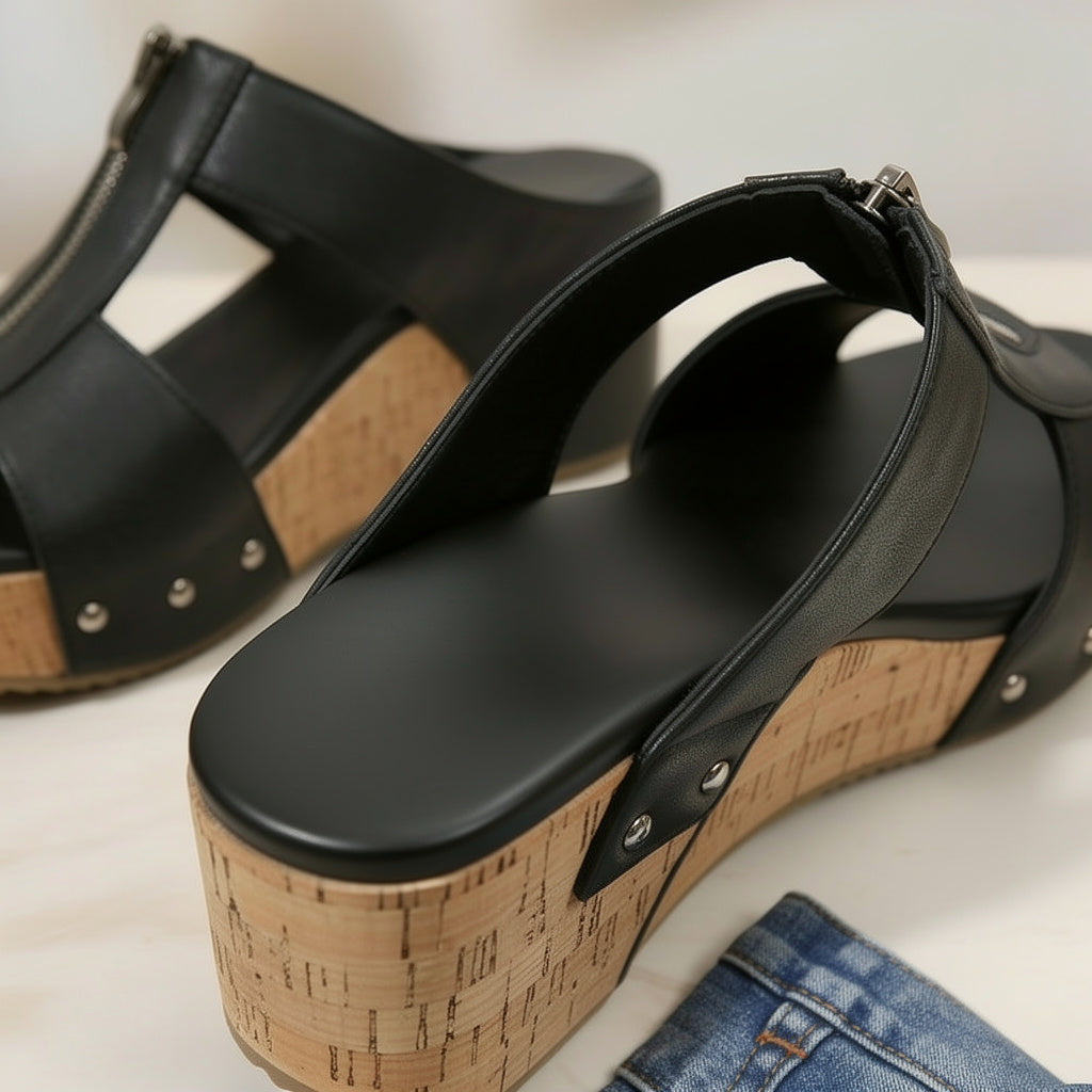 Perla Falzone™ sandali con tacco e zip dal comfort tutto il giorno