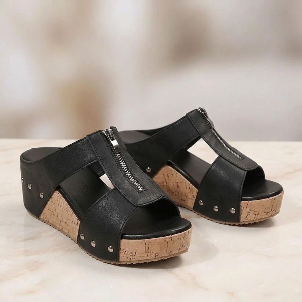 Perla Falzone™ sandali con tacco e zip dal comfort tutto il giorno