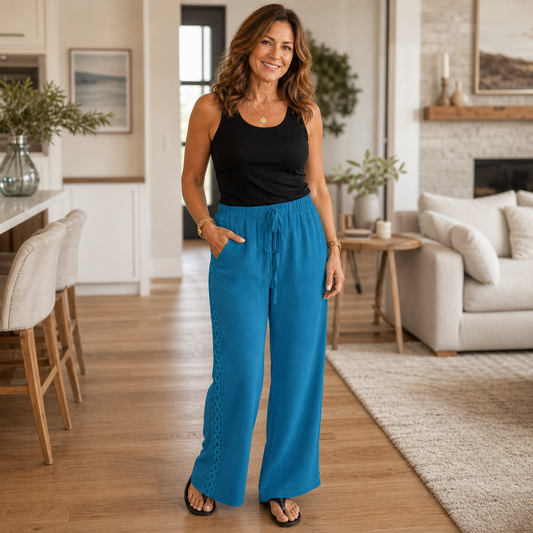 Placidia Tassoni™ Pantaloni dritti comodi per uscite casual