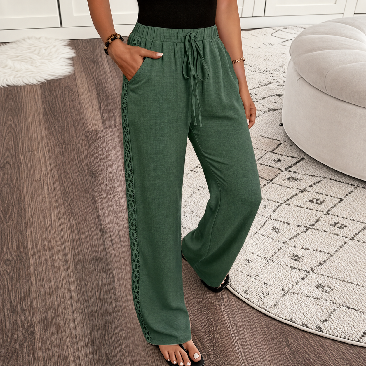 Placidia Tassoni™ Pantaloni dritti comodi per uscite casual