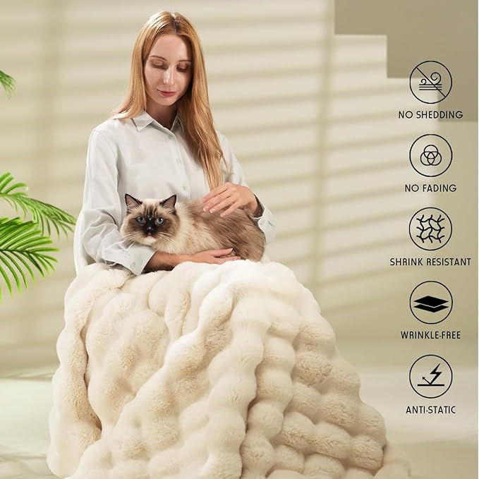 Plushella™ Morbida coperta peluche a forma di coniglio per serate calde e accoglienti