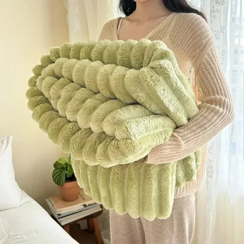 Plushella™ Morbida coperta peluche a forma di coniglio per serate calde e accoglienti