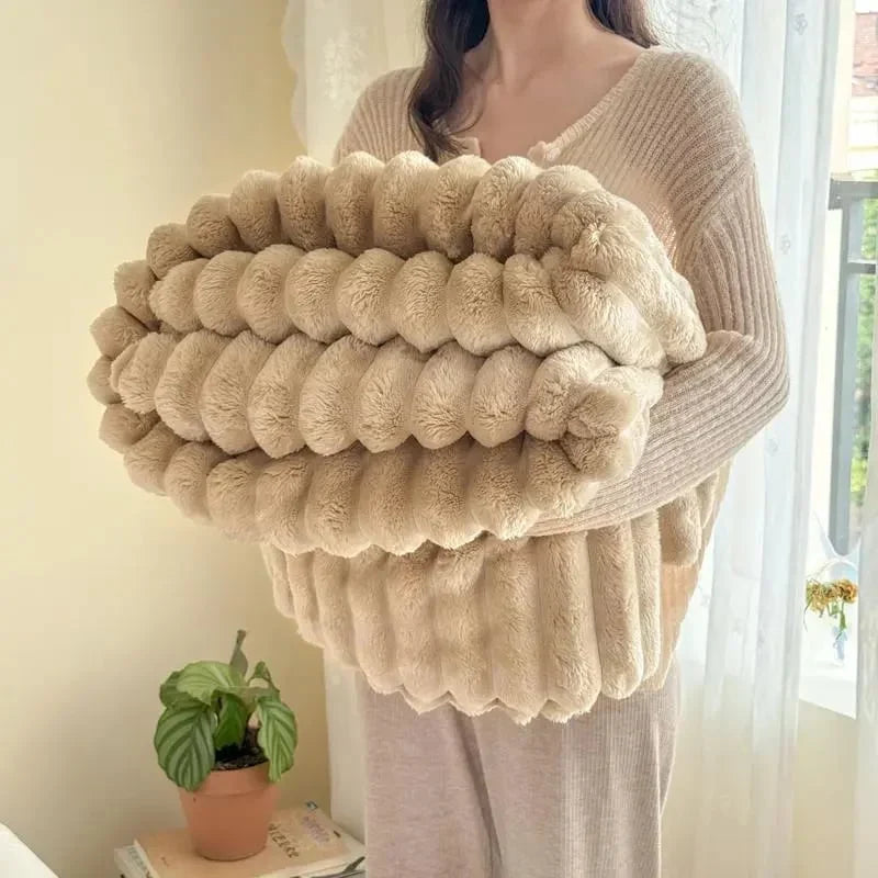 Plushella™ Morbida coperta peluche a forma di coniglio per serate calde e accoglienti