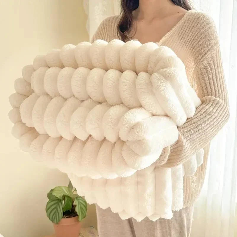 Plushella™ Morbida coperta peluche a forma di coniglio per serate calde e accoglienti
