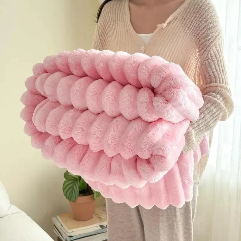 Plushella™ Morbida coperta peluche a forma di coniglio per serate calde e accoglienti