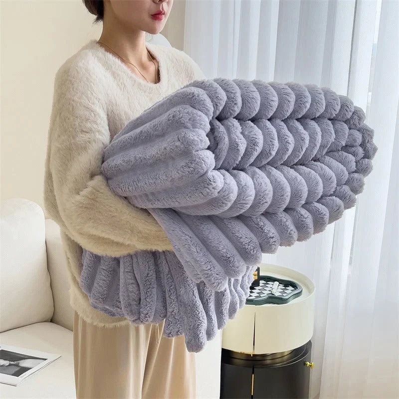 Plushella™ Morbida coperta peluche a forma di coniglio per serate calde e accoglienti