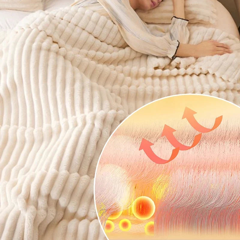 Plushella™ Morbida coperta peluche a forma di coniglio per serate calde e accoglienti