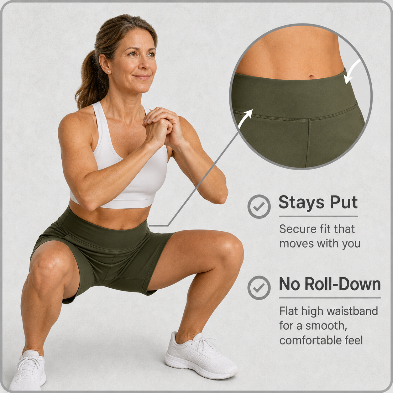 Pocketta™ Pantaloncini yoga a vita alta con tasche