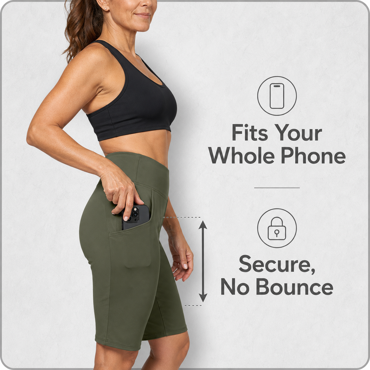 Pocketta™ Pantaloncini yoga a vita alta con tasche