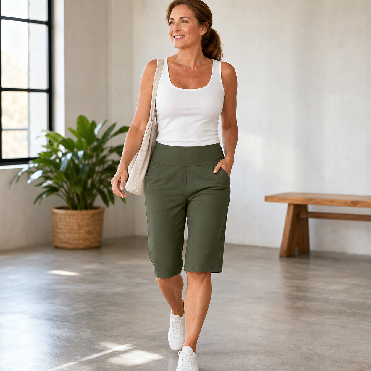 Pocketta™ Pantaloncini yoga a vita alta con tasche