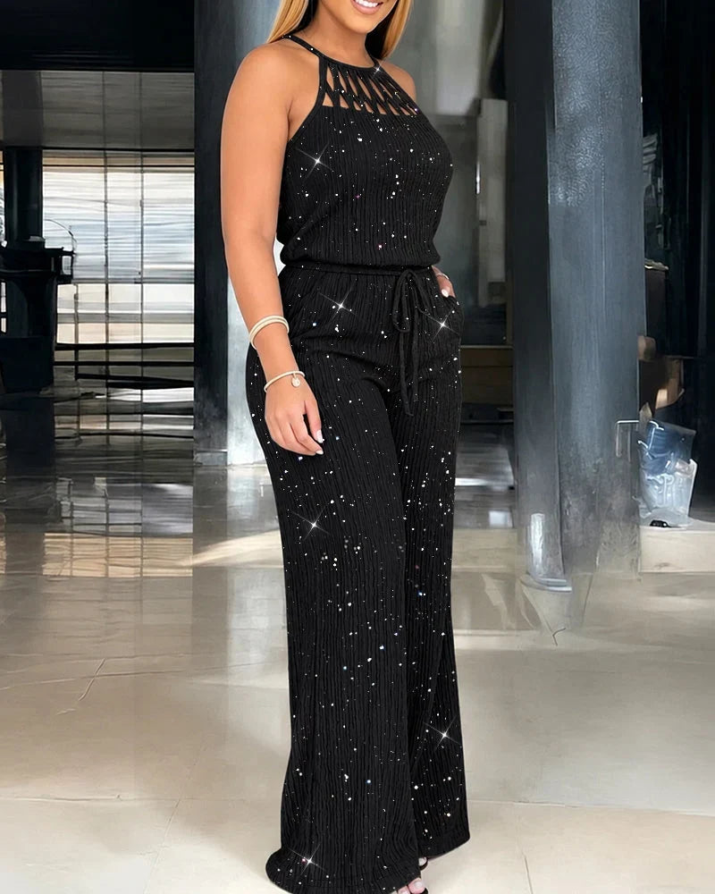 Raffaella Arcangeli™ Tuta palazzo scintillante per un'eleganza senza sforzo