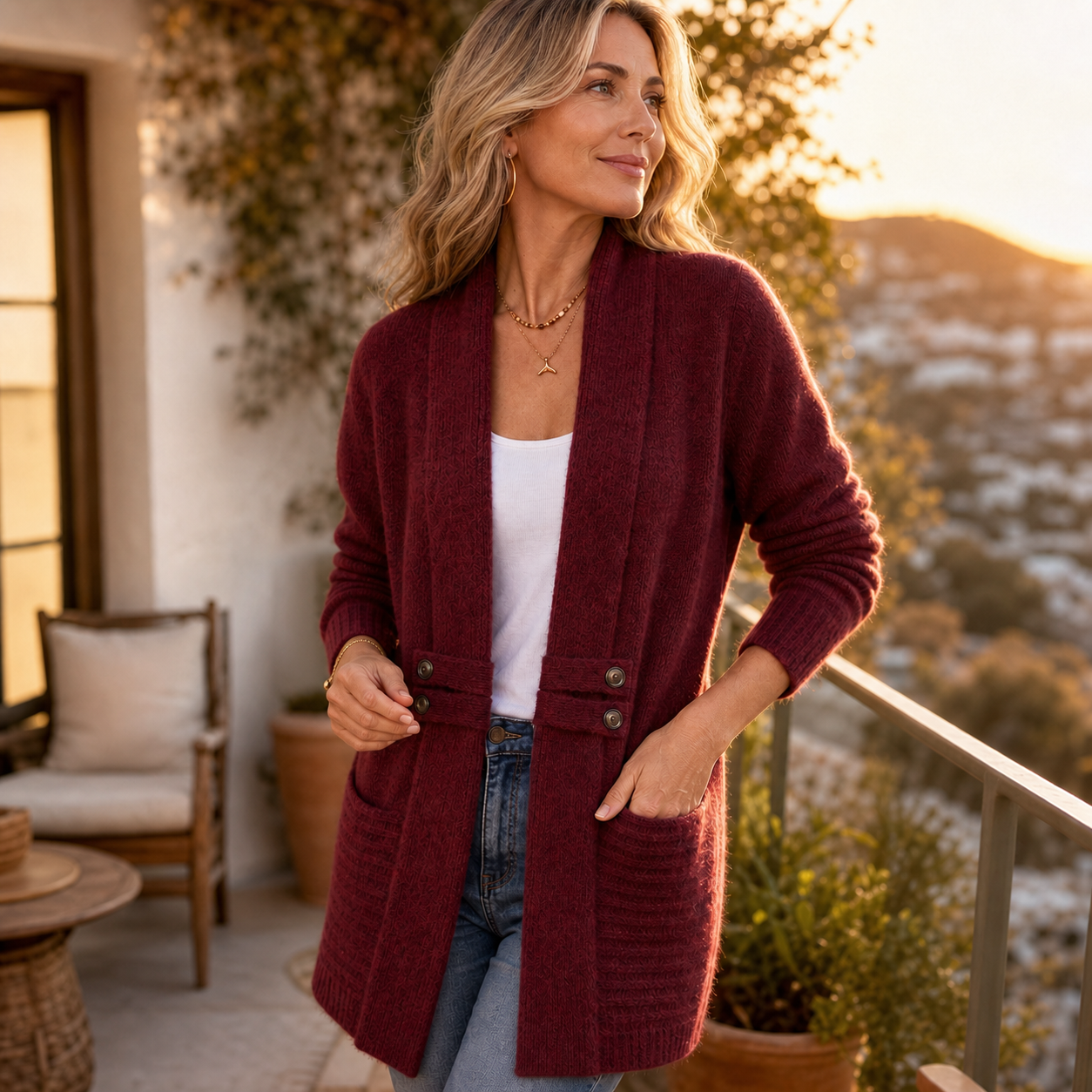 Raffaella Astolfi™ Cardigan aperto leggero per un calore senza sforzo
