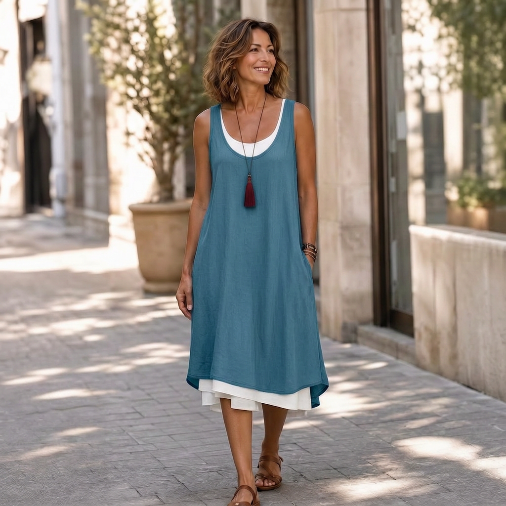 Raffaella Perfetti™ Vestito t-shirt senza sforzo con drappeggio valorizzante