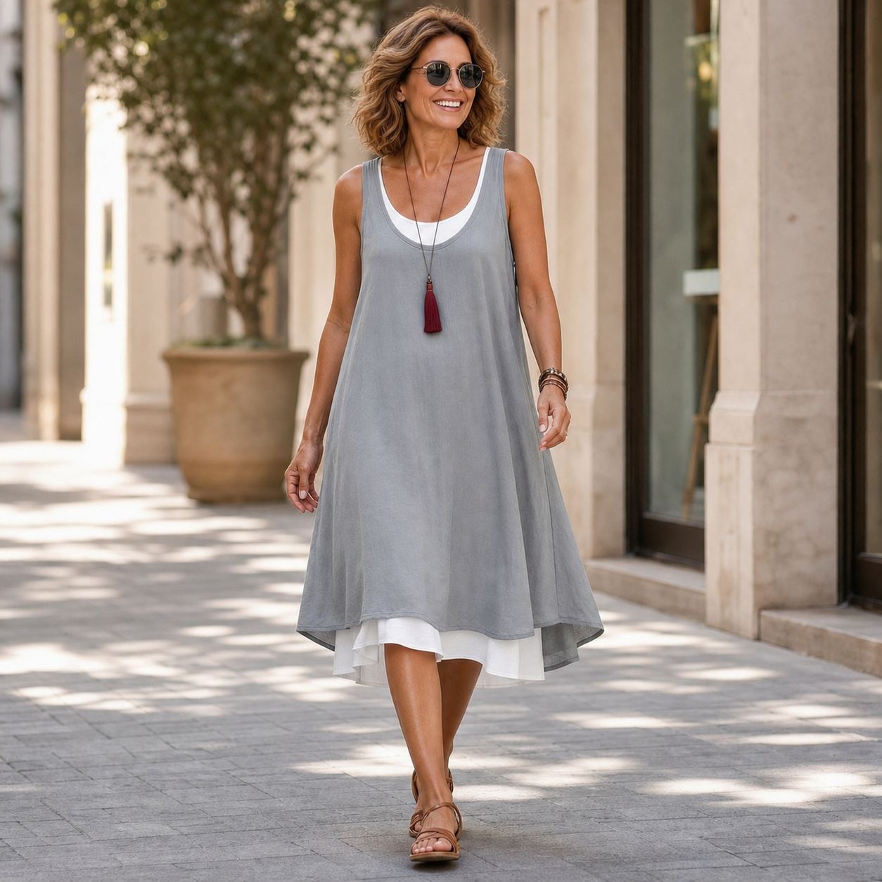 Raffaella Perfetti™ Vestito t-shirt senza sforzo con drappeggio valorizzante