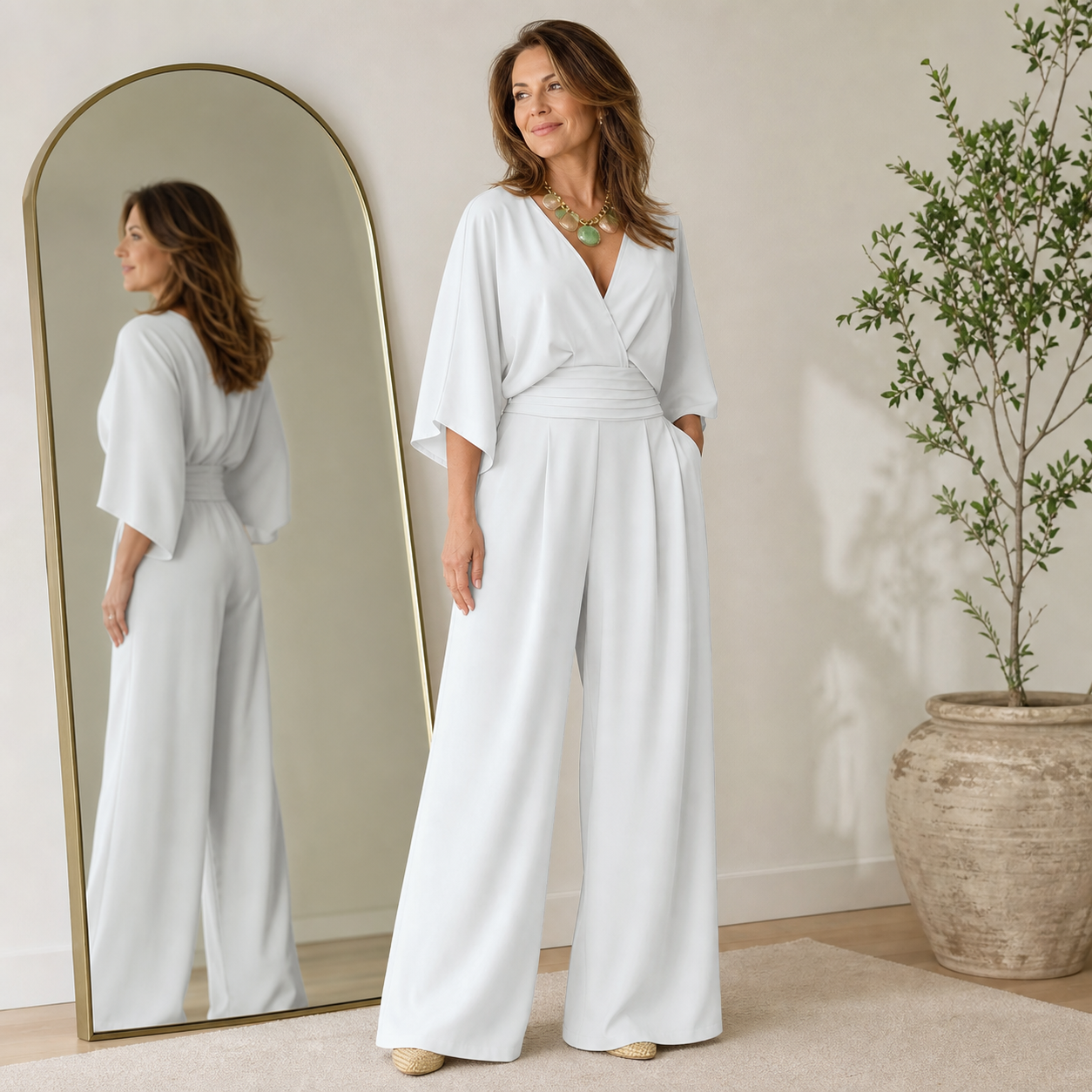 Raffaella Vanucci™ Tuta a gamba larga minimalista per il massimo comfort tutto il giorno