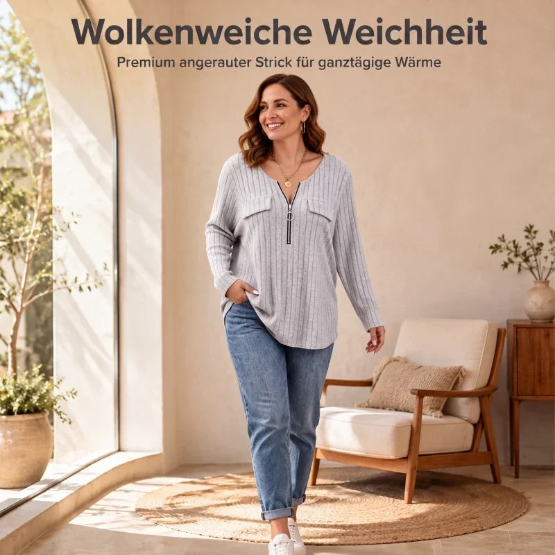 Rebecca Bolzano™ Blusa a costine per uno stile senza sforzo