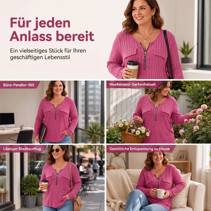 Rebecca Bolzano™ Blusa a costine per uno stile senza sforzo