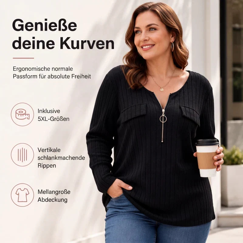 Rebecca Bolzano™ Blusa a costine per uno stile senza sforzo