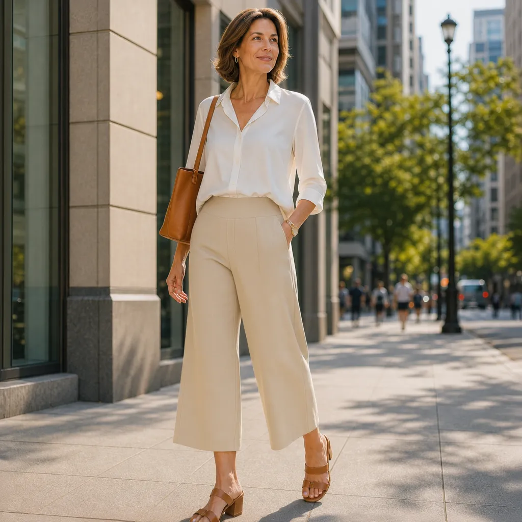 Rebecca Silvi™ Pantaloni cropped a gamba larga versatili