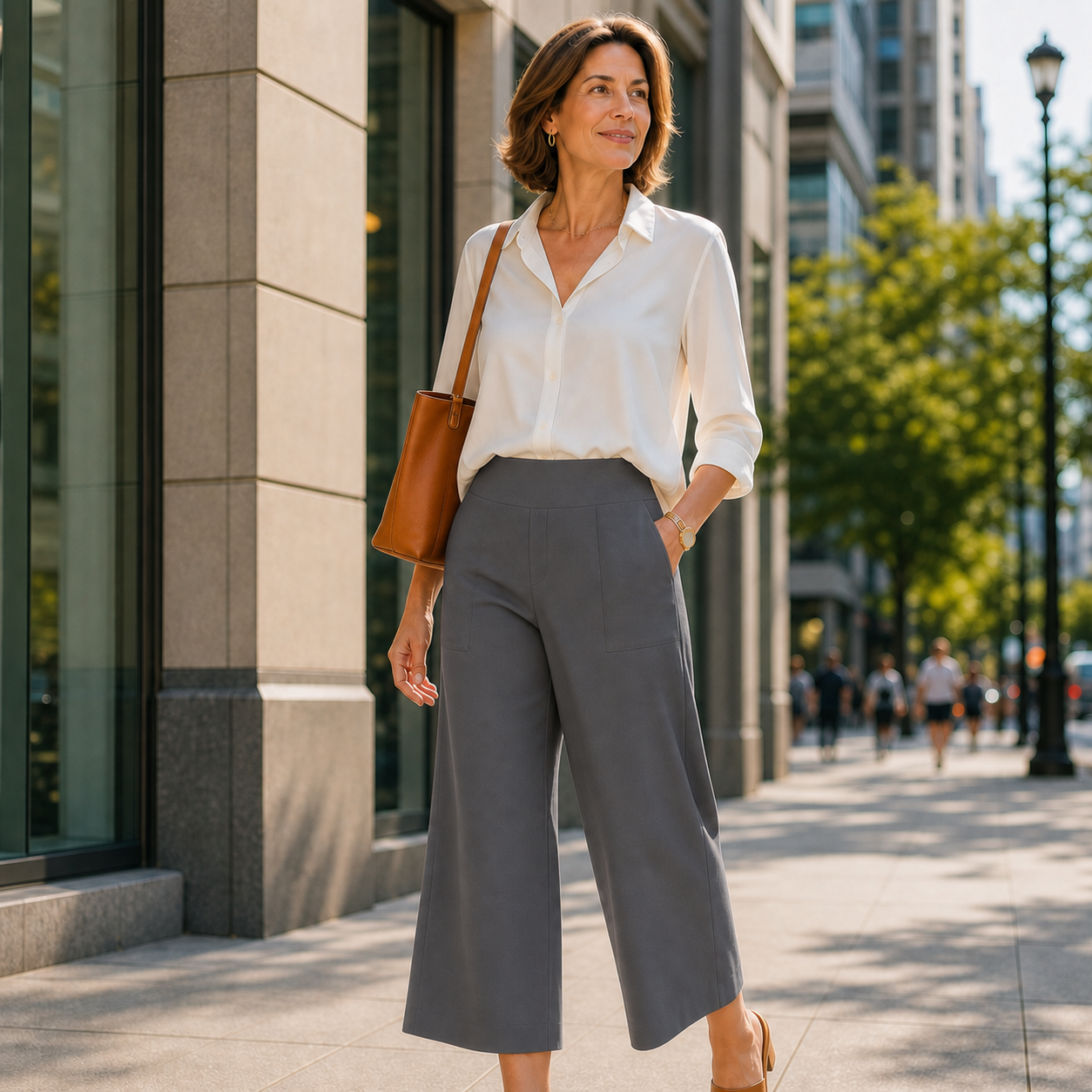 Rebecca Silvi™ Pantaloni cropped a gamba larga versatili
