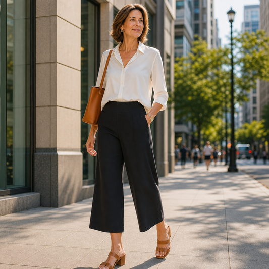 Rebecca Silvi™ Pantaloni cropped a gamba larga versatili