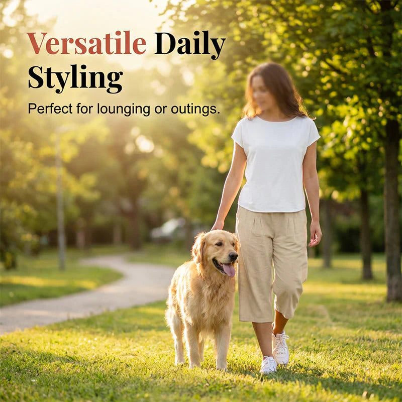 Rosanna Drago™ Pantaloni cropped traspiranti con vita elastica