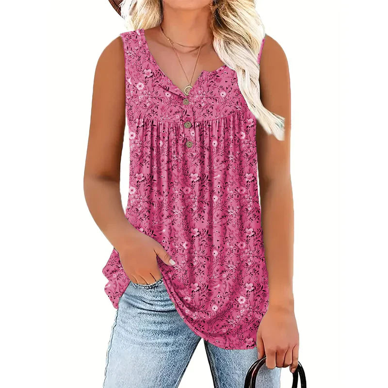 Rosita Eboli™ Top smanicato traspirante con fantasia elegante