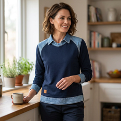 Rossana Casali™ Felpa patchwork dallo stile senza sforzo