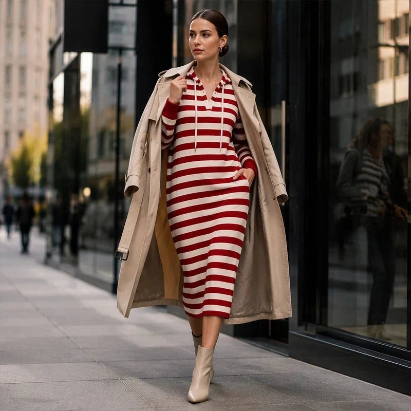 Sabatina Canale™ Vestito felpa a righe comodo per uno stile senza sforzo