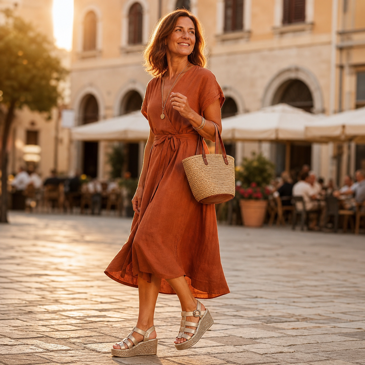 Sabina Argento™ Sandali con zeppa imbottiti per il massimo comfort tutto il giorno