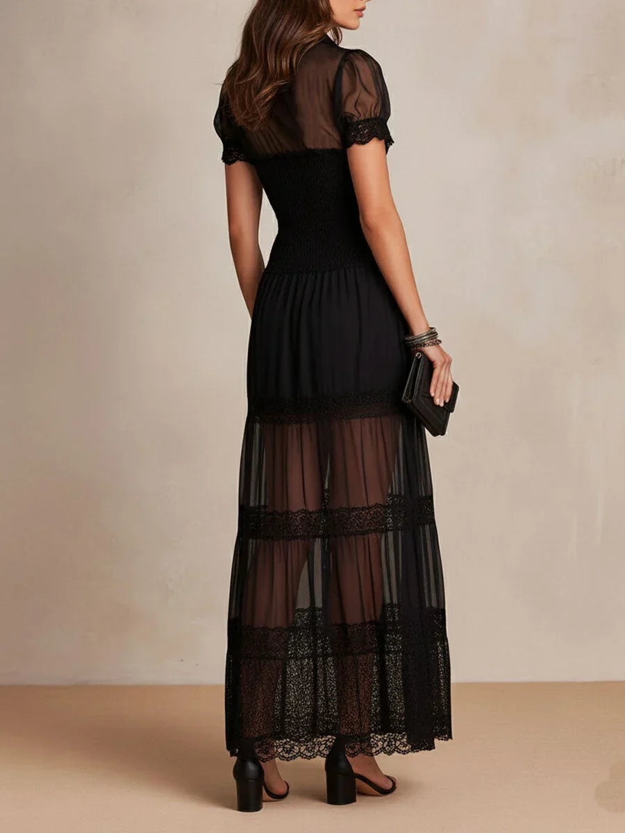 Sabina Astolfi™ Abito maxi in pizzo elegante per occasioni speciali