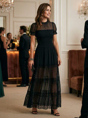 Sabina Astolfi™ Abito maxi in pizzo elegante per occasioni speciali