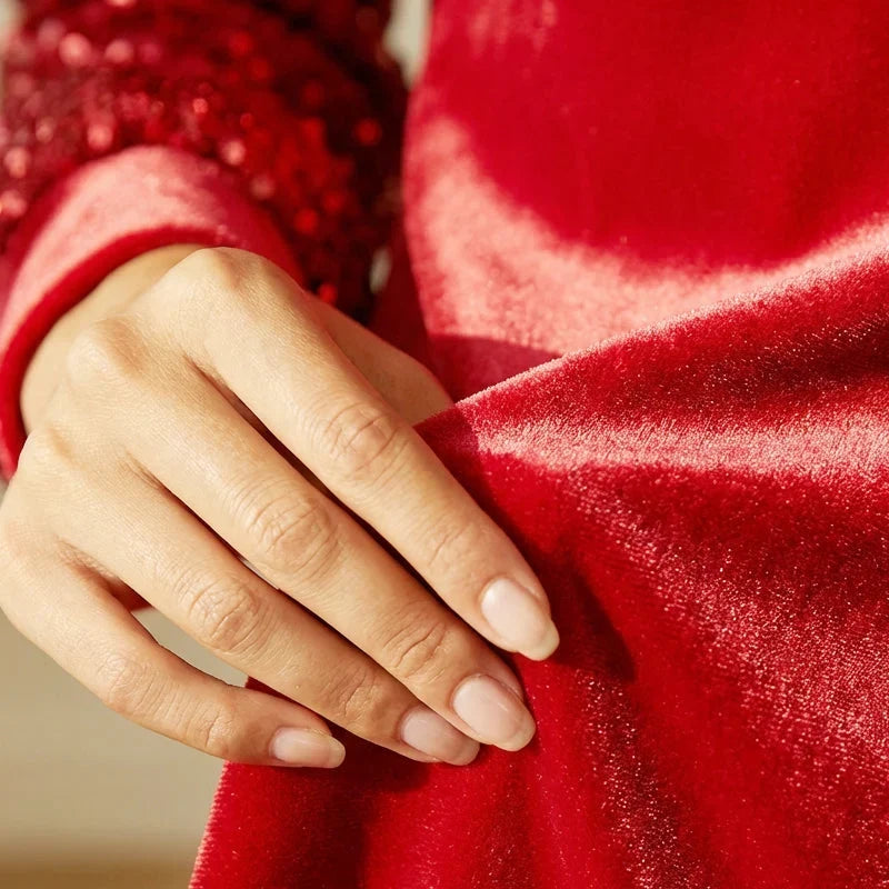 Sabrina Bertacchi™ Abito da sera elegante con maniche in paillettes