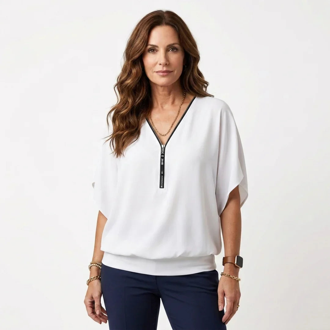 Sara Falivene™ Blusa in chiffon traspirante per uno stile senza sforzo