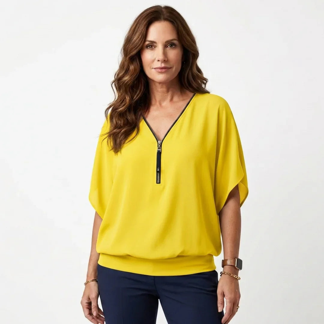 Sara Falivene™ Blusa in chiffon traspirante per uno stile senza sforzo