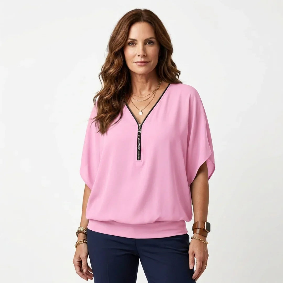 Sara Falivene™ Blusa in chiffon traspirante per uno stile senza sforzo