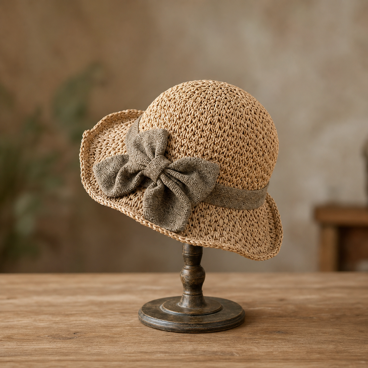 Seraphina Dune™ Cappello di paglia intrecciata con fiocco