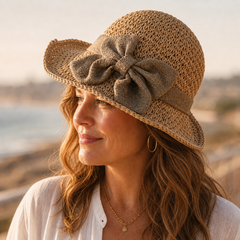 Seraphina Dune™ Cappello di paglia intrecciata con fiocco