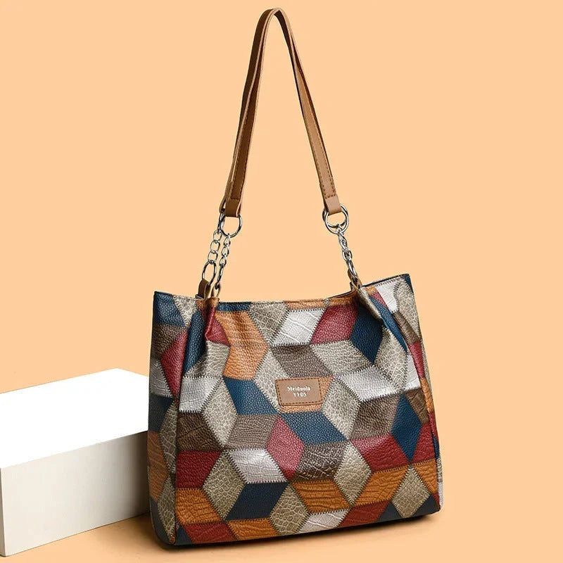 Seraphina Plus™ Tote patchwork elegante per lavoro e weekend