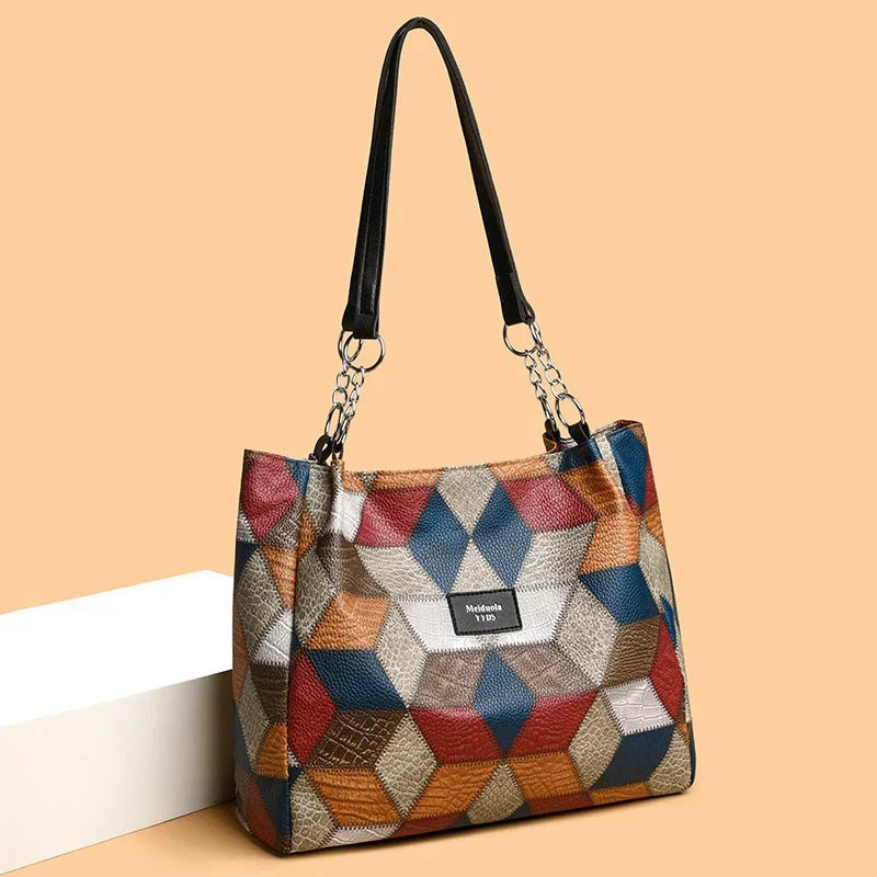 Seraphina Plus™ Tote patchwork elegante per lavoro e weekend