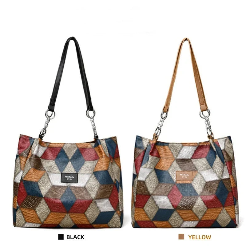 Seraphina Plus™ Tote patchwork elegante per lavoro e weekend